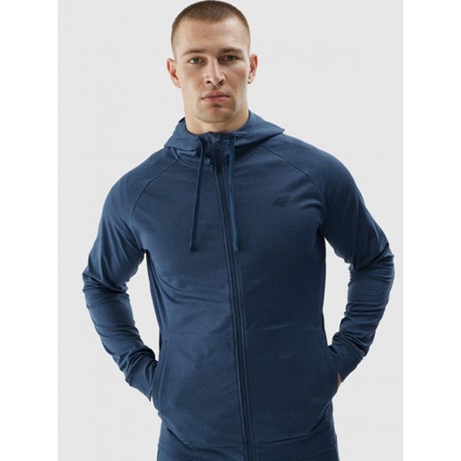 Męska bluza treningowa 4F 4FWAW24TFSWM404 - granatowa ze sklepu Sportstylestory.com w kategorii Bluzy męskie - zdjęcie 184236343