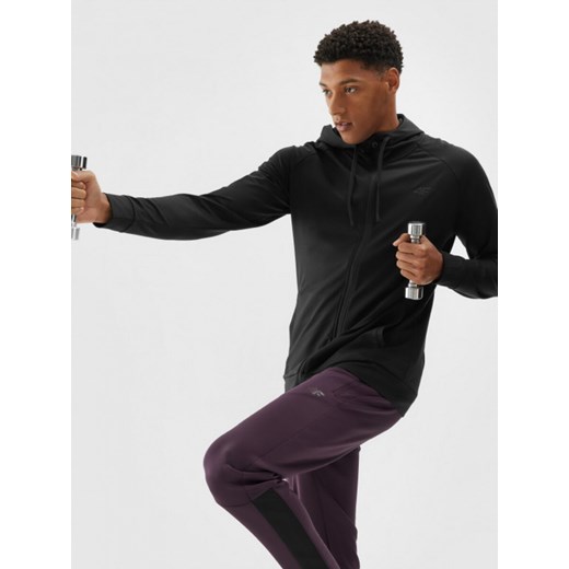 Męska bluza treningowa 4F 4FWAW24TFSWM403 - czarna ze sklepu Sportstylestory.com w kategorii Bluzy męskie - zdjęcie 184236394