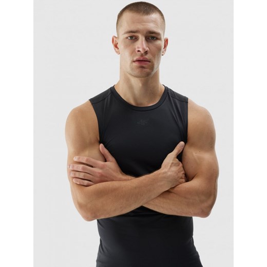 Męski top treningowy 4F 4FWAW24TFSLM388 - czarny ze sklepu Sportstylestory.com w kategorii T-shirty męskie - zdjęcie 184236504
