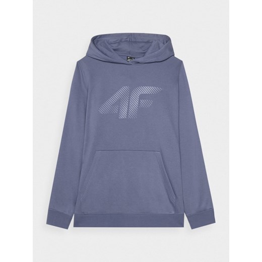 Męska bluza dresowa nierozpinana z kapturem 4F 4FWMM00TSWSM1766 - niebieska M Sportstylestory.com