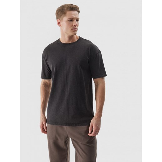 Męski t-shirt oversize 4F 4FWSS24TTSHM1316 - czarny ze sklepu Sportstylestory.com w kategorii T-shirty męskie - zdjęcie 184236830