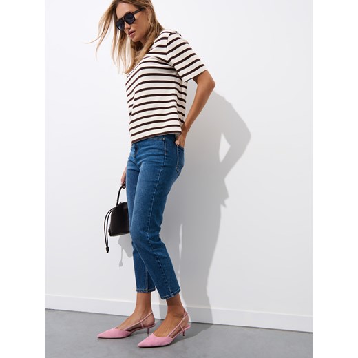 Mohito - Jeansy mom slim PETITE - niebieski ze sklepu Mohito w kategorii Jeansy damskie - zdjęcie 184239081
