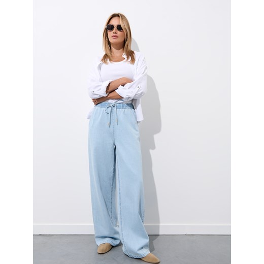 Mohito - Jeansy wide leg - niebieski ze sklepu Mohito w kategorii Jeansy damskie - zdjęcie 184239180