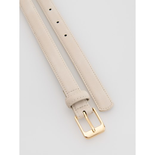 Reserved - Pasek z łączonych materiałów - złamana biel Reserved M Reserved