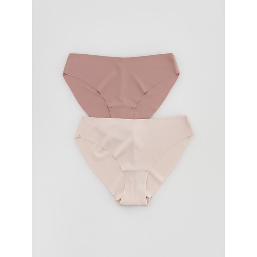 Reserved - Bezszwowe majtki typu bikini 2 pack - brązowy ze sklepu Reserved w kategorii Majtki damskie - zdjęcie 184240112