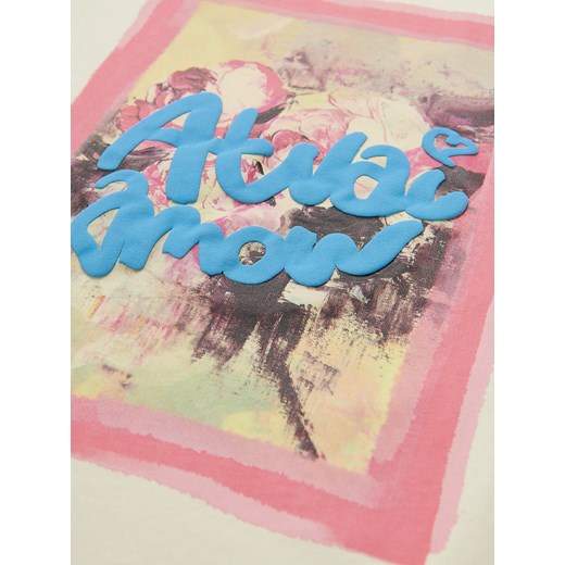 Żółta bluzka damska Reserved z krótkimi rękawami w stylu młodzieżowym 