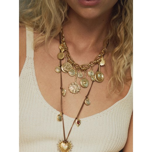 Reserved - Zestaw naszyjników z zawieszkami - złoty Reserved ONE SIZE Reserved