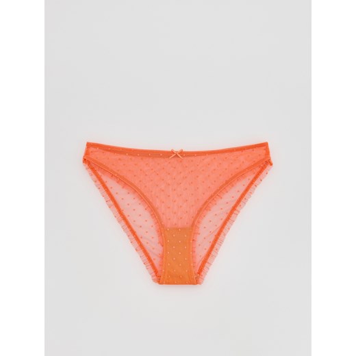 Reserved - Siateczkowe majtki bikini - pomarańczowy Reserved L Reserved