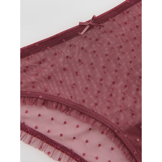 Reserved - Siateczkowe majtki bikini - intensywny róż Reserved L Reserved
