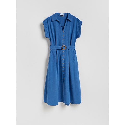 Reserved - Sukienka z paskiem - niebieski Reserved XL Reserved