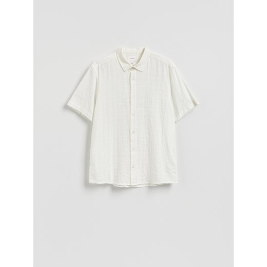 Reserved - Bawełniana koszula regular fit - złamana biel Reserved M Reserved