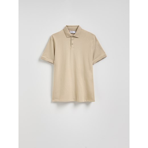 Reserved - Koszulka polo regular - beżowy ze sklepu Reserved w kategorii T-shirty męskie - zdjęcie 184241373