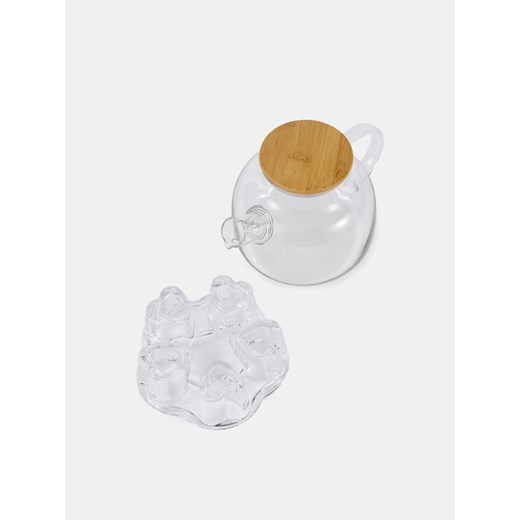 Sinsay - Dzbanek do herbaty z podstawką - clear Sinsay One Size Sinsay