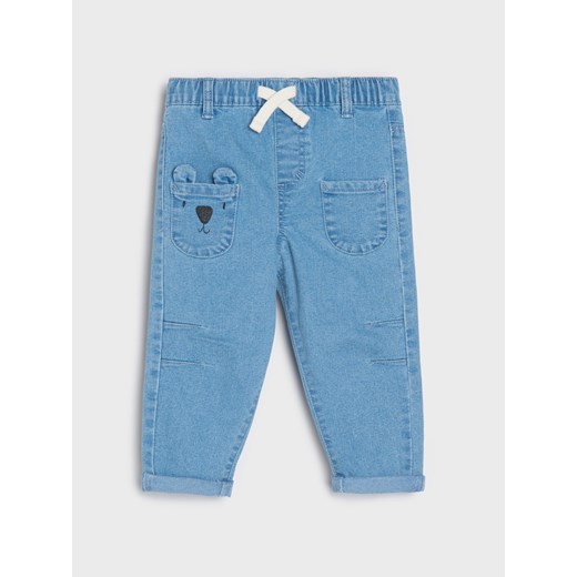 Sinsay - Spodnie jeansowe z kieszeniami - niebieski Sinsay 98 (2-3 l) Sinsay