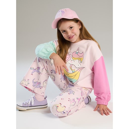 Sinsay - Rozszerzane spodnie z motywem jednorożców - wielobarwny Sinsay 104 (3-4 l) Sinsay