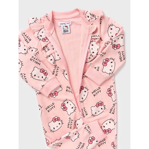 Sinsay - Pajacyk z ozdobnymi falbanami zapinany na zamek Hello Kitty - różowy Sinsay 80 (9-12 m) Sinsay