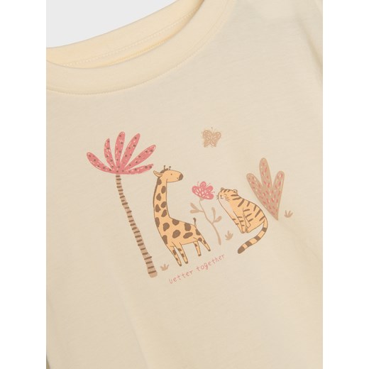 Sinsay - Komplet dzianinowy z ozdobnymi falbanami - kremowy Sinsay 80 (9-12 m) Sinsay