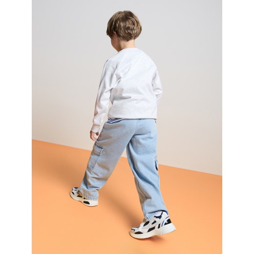 Sinsay - Jeansy cargo loose fit - niebieski Sinsay 98 (2-3 l) Sinsay