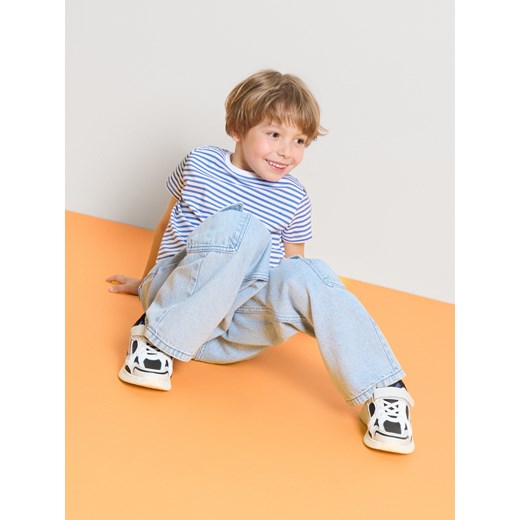 Sinsay - Jeansy cargo loose fit - niebieski Sinsay 110 (4-5 l) Sinsay