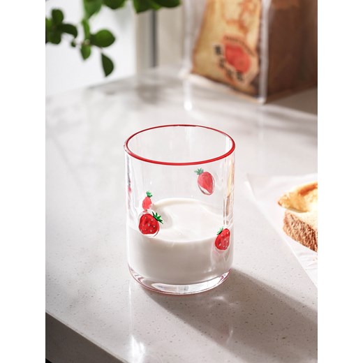 Sinsay - Szklanka z motywem truskawki - czerwony Sinsay One Size Sinsay