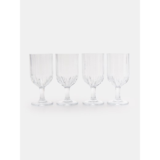 Sinsay - Ryflowane kieliszki 4 pack - biały Sinsay One Size Sinsay