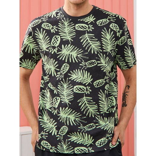 Sinsay - Koszulka z motywem allover - szary Sinsay XL Sinsay