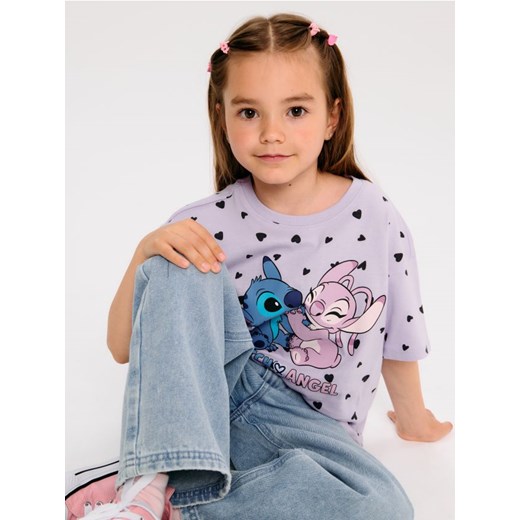 Sinsay - Koszulka Stitch - fioletowy ze sklepu Sinsay w kategorii Bluzki dziewczęce - zdjęcie 184246303
