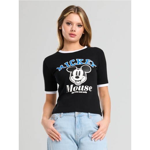 Sinsay - Koszulka z nadrukiem Mickey Mouse - czarny ze sklepu Sinsay w kategorii Bluzki damskie - zdjęcie 184246640