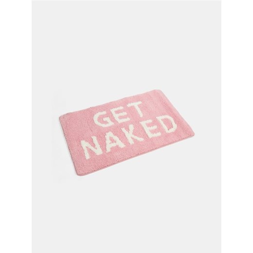 Sinsay - Dywanik łazienkowy z napisem GET NAKED - różowy ze sklepu Sinsay w kategorii Dywaniki łazienkowe - zdjęcie 184246794