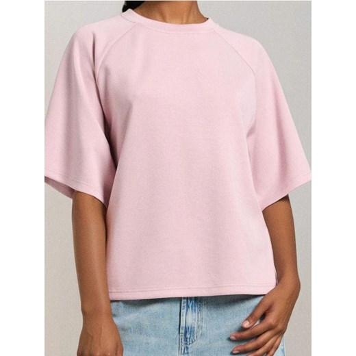 Sinsay - Bluza z domieszką wiskozy - różowy ze sklepu Sinsay w kategorii Bluzy damskie - zdjęcie 184247001