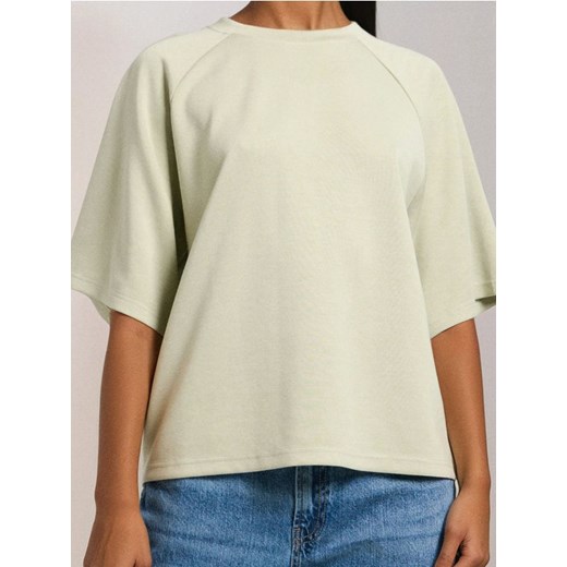 Sinsay - Bluza z domieszką wiskozy - zielony ze sklepu Sinsay w kategorii Bluzy damskie - zdjęcie 184247002