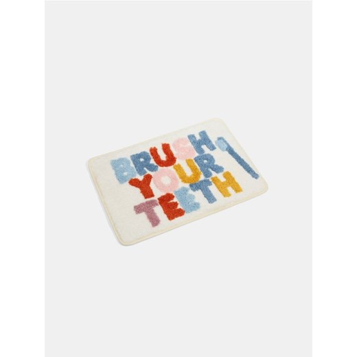 Sinsay - Mata łazienkowa z napisem BRUSH YOUR TEETH - wielobarwny ze sklepu Sinsay w kategorii Dywaniki łazienkowe - zdjęcie 184247052