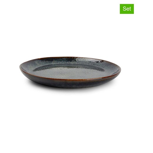 Salt and Pepper Talerze (4 szt.) &quot;Mielo&quot; w kolorze czarno-zielonym na pieczywo - Ø 15,5 cm ze sklepu Limango Polska w kategorii Talerze - zdjęcie 184247781