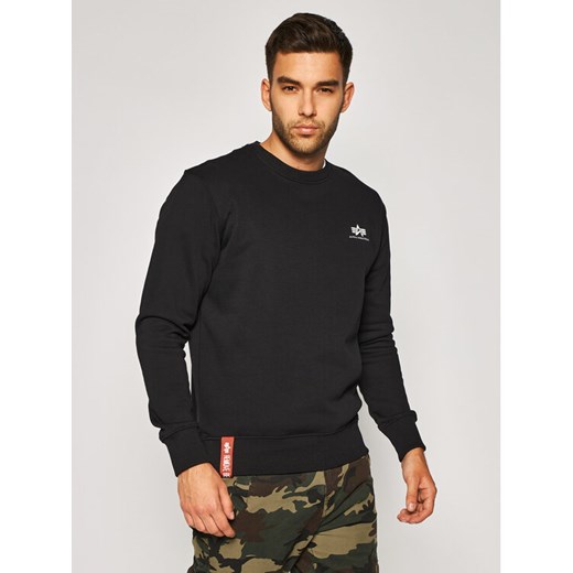 Alpha Industries Bluza Basic 188307 Czarny Regular Fit ze sklepu MODIVO w kategorii Bluzy męskie - zdjęcie 184248383