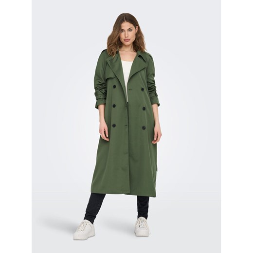 ONLY Trencz Chloe 15242306 Zielony Regular Fit ze sklepu MODIVO w kategorii Płaszcze damskie - zdjęcie 184248441