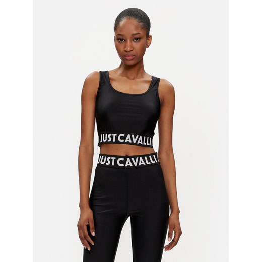 Just Cavalli Top 76PAM204 Czarny Slim Fit ze sklepu MODIVO w kategorii Bluzki damskie - zdjęcie 184248511