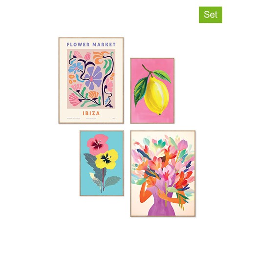 Orangewallz Druki artystyczne (4 szt.) &quot;Bright Colour Set&quot; ze sklepu Limango Polska w kategorii Obrazy - zdjęcie 184249550
