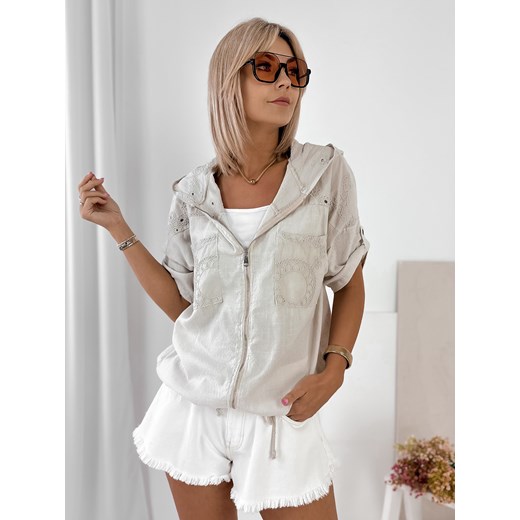 bluza aurhona beżowa one size ze sklepu UBRA w kategorii Bluzy damskie - zdjęcie 184251371