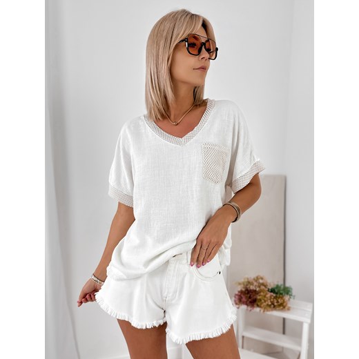 bluzka yorkina ecru one size ze sklepu UBRA w kategorii Bluzki damskie - zdjęcie 184251462