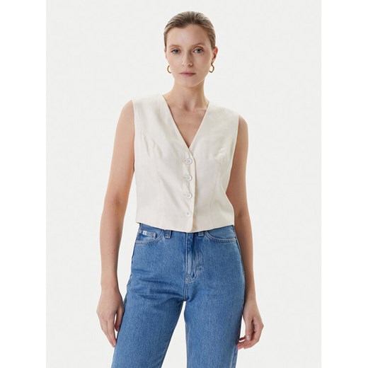 Guess Kamizelka W5YH51 WH5N2 Écru Regular Fit ze sklepu MODIVO w kategorii Kamizelki damskie - zdjęcie 184253211