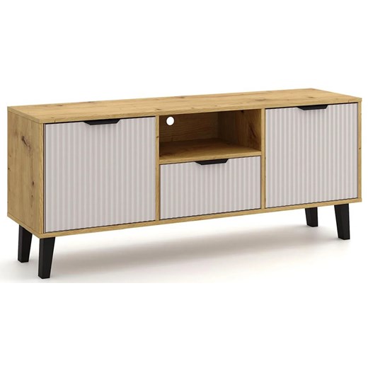 Szafka RTV na nóżkach dąb artisan + kaszmir D8-E04 ze sklepu Edinos.pl w kategorii Szafki RTV - zdjęcie 184256313