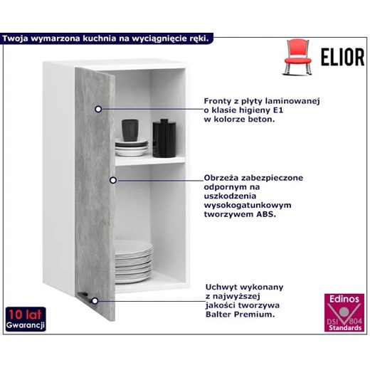 Minimalistyczna górna szafka kuchenna 40 cm W2-K36 Elior One Size Edinos.pl