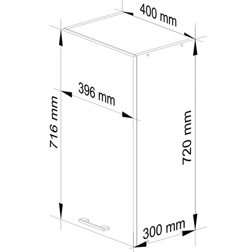 Minimalistyczna górna szafka kuchenna 40 cm W2-K36 Elior One Size Edinos.pl