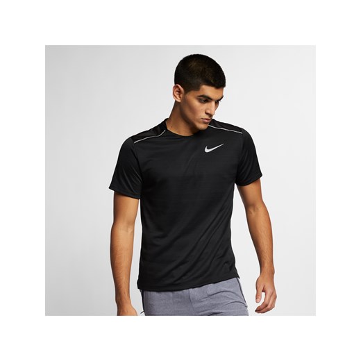 Męska koszulka z krótkim rękawem do biegania Nike Dri-FIT Miler - Czerń ze sklepu Nike poland w kategorii T-shirty męskie - zdjęcie 184258312