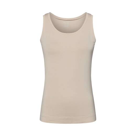 Marie Lund Top damski Kobiety Bawełna beżowy jednolity ze sklepu vangraaf w kategorii Bluzki damskie - zdjęcie 184258964