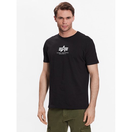 Alpha Industries T-Shirt Basic 118533 Czarny Regular Fit ze sklepu MODIVO w kategorii T-shirty męskie - zdjęcie 184259384