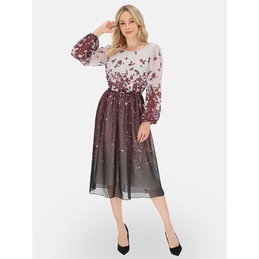 Zwiewna sukienka midi w kwiaty Potis & Verso Martina ze sklepu Eye For Fashion w kategorii Sukienki - zdjęcie 184260494