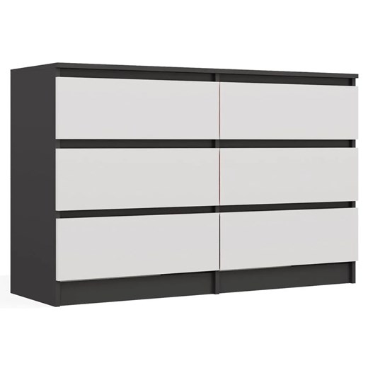 Komoda na ubrania antracyt + biały - Berta 120 cm ze sklepu Edinos.pl w kategorii Komody - zdjęcie 184260612