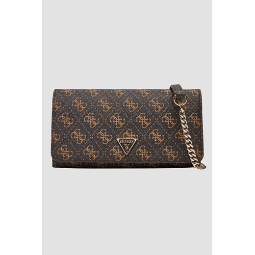 GUESS Brązowy damski portfel na łańcuszku Mini ze sklepu outfit.pl w kategorii Portfele damskie - zdjęcie 184260980