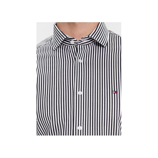 Tommy Hilfiger Koszula Cl Knitted Stripe Sf Shirt MW0MW34229 Granatowy Slim Fit Tommy Hilfiger 40 MODIVO